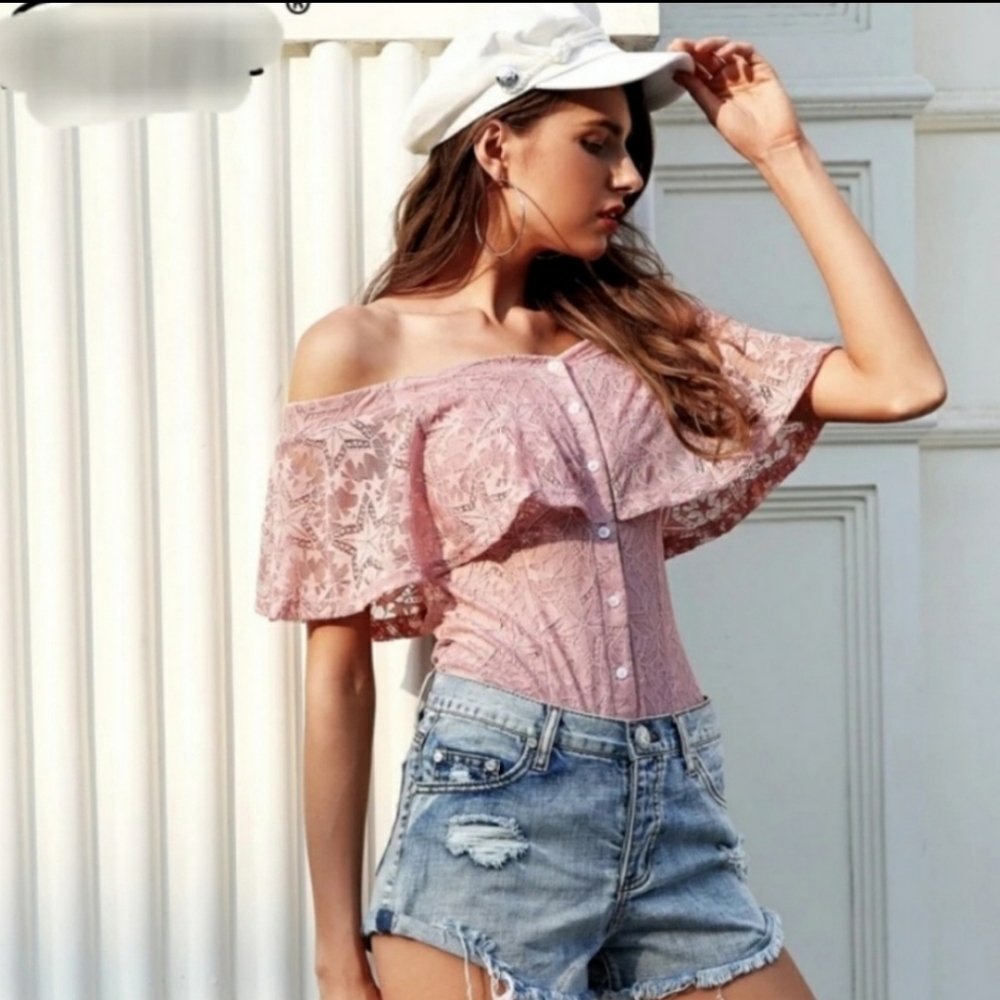 NWT Blush Pink Lace Bodysuit